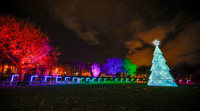 Espectáculo de luces de Navidad en Dublin